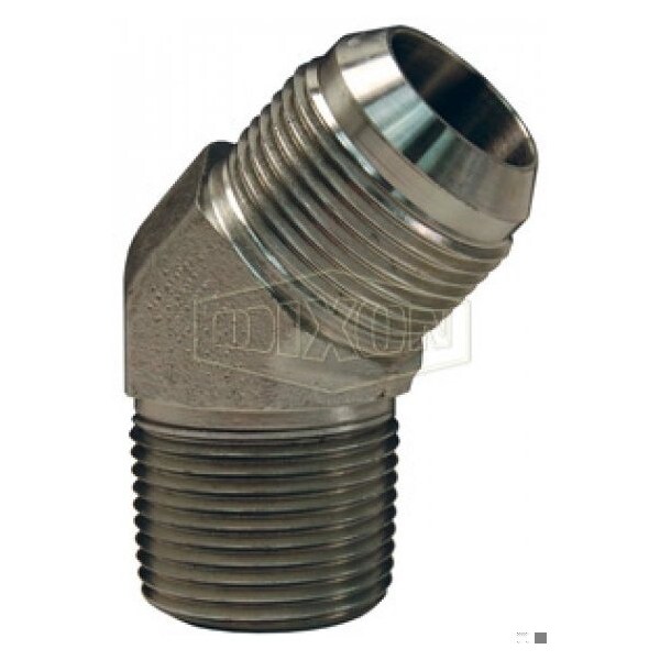 Dixon Hydraulic Elbow, 3/4-14 x 1-1/16-12 Nominal, 37Deg Male Flare x MNPT, Steel, Domestic 2503-12-12 - main